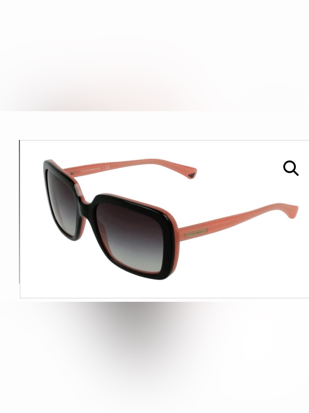 EMPORIO ARMANI Lake Como Classic Elegant Black/Dusty Pink Sunglasses 54-19-135